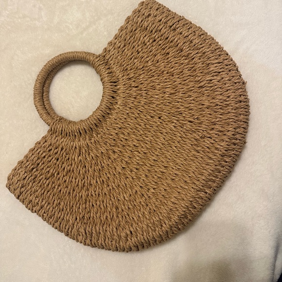 creme de la creme Handbags - Chic Tan Woven Tote Bag